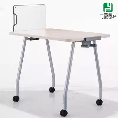 Stylish and simple mobile single conference table and chair Student training table Rectangular long table Writing board learning recording table