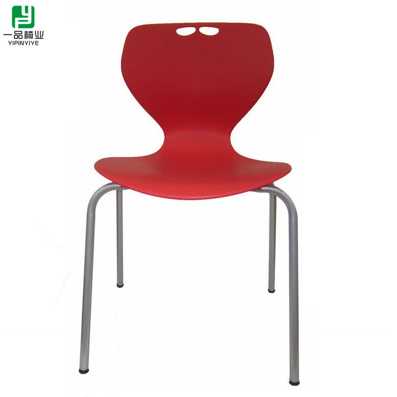 Red student chair Plastic dining room chair English class chair Export conference chair thickened four-legged negotiation chair