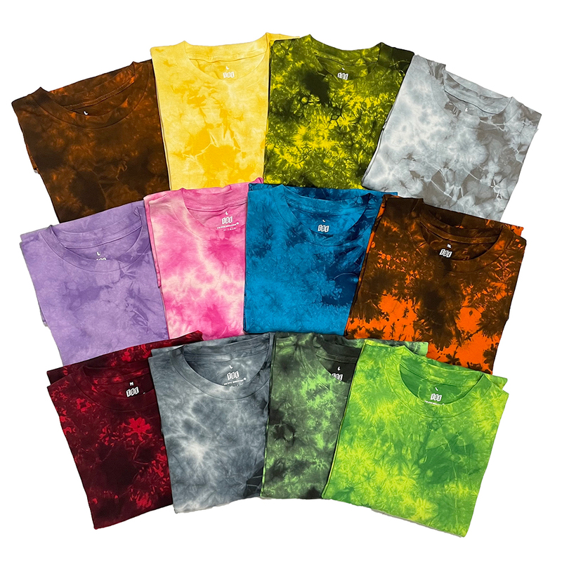 Tde Original Trendy Dopamine Short Sleeve Loose Round Neck Handmade Tie-Dye Unisex Popular Couple Street Dance Tie-Dye T-Shirt