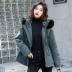 Áo khoác mùa đông dụng cụ độn áo khoác phong cách mới để khắc phục phụ nữ cộng với áo khoác nhung dày, áo khoác độn eo 2019 áo dài giữa - Bông