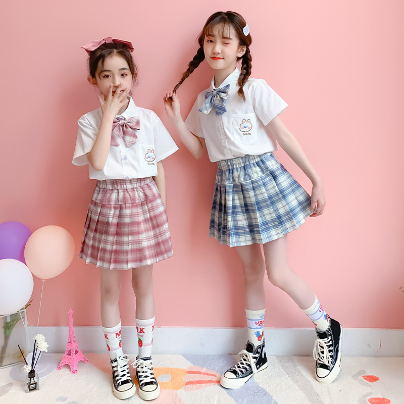 Next win girls fashion set foreign JK skirt uniform 2022 summer college girls children's pleated skirt