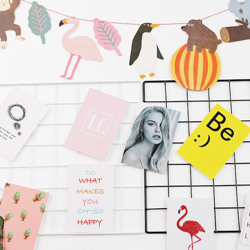 Black and white wrought iron grid photo wall ins photo decoration clothing background light string cosmetics decoration shooting props