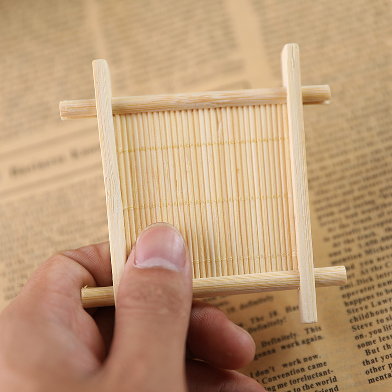 Retro Mini Bamboo Cup Mat Tea Food Cosmetic Background Pendulum photo shoot Photographic Props