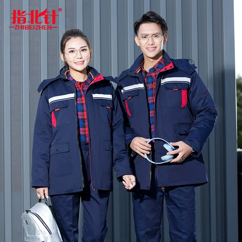 Зимняя износостойкая съемная удерживающая тепло куртка для работы подходит для мужчин и женщин, увеличенная толщина