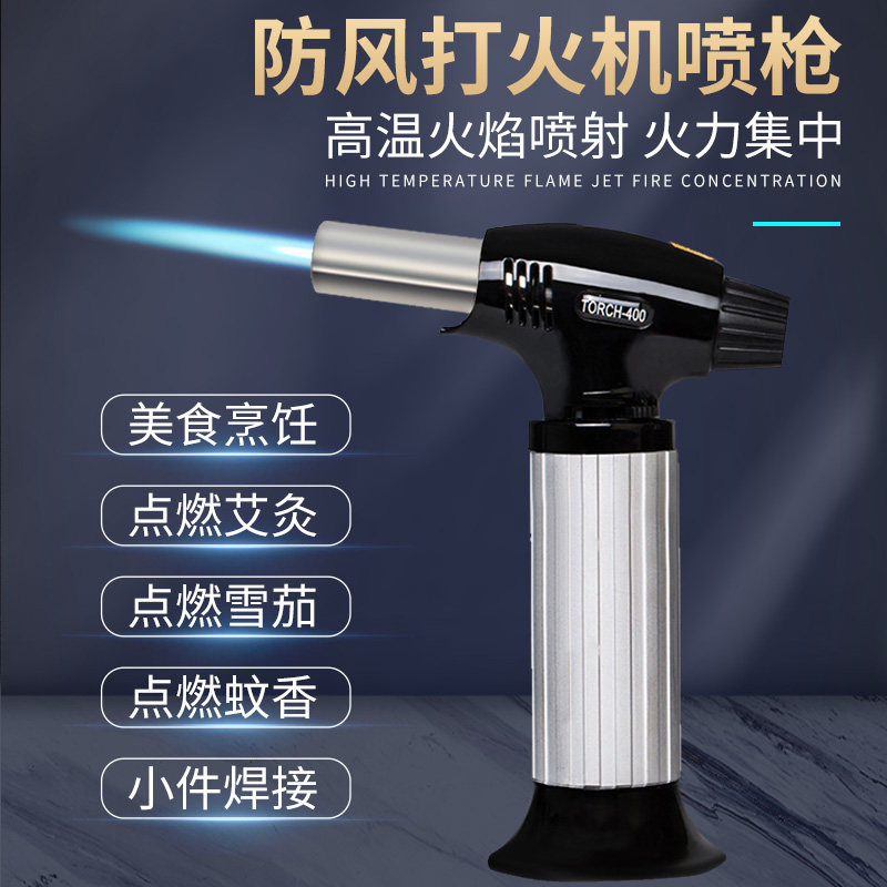 Windproof Lighter inflatable body Small spray gun igniters Barbecue Point Carbon Point Cigar Point Moxibustion Aibar Welding Guns