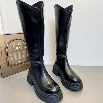 Knight boots women's high boots v-neck no more than knee slim boots