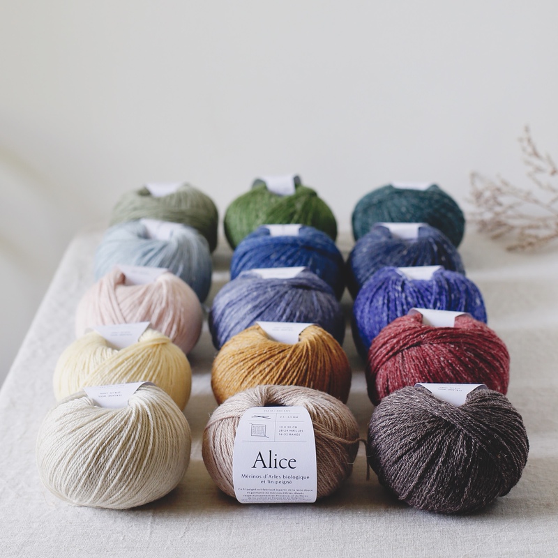 Southern France Rainbow Alice Wool Linen Yarn De Rerum Natura Small Yarn Ball 50G/216M