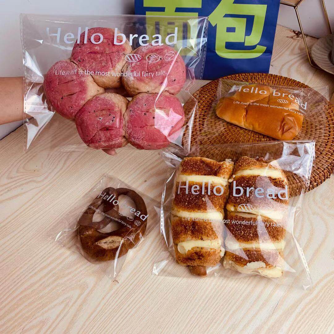 Transparent packaging bag Croissant croissant bago bag toast pound cake self-styled scones self-adhesive bag