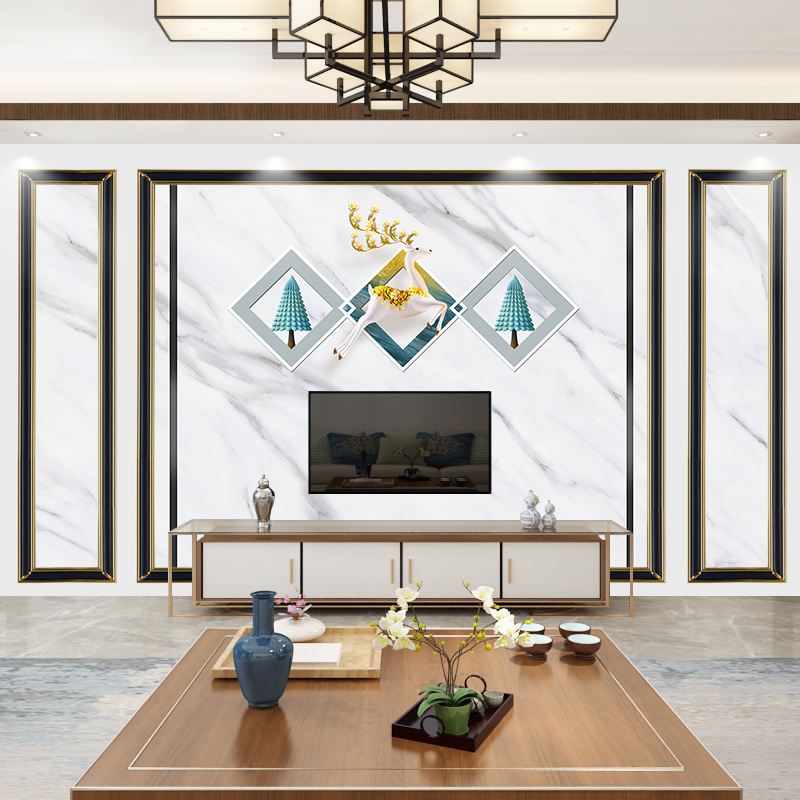 2025新款3D皮雕壁画能否让客厅卧室焕然一新？——水波纹纳帕PU革打造轻奢现代家居