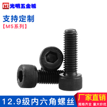 DIN912 Cup head screw hexagon socket Bolt high strength 12 9 grade cylindrical head hexagon socket screw M5 * 6-100