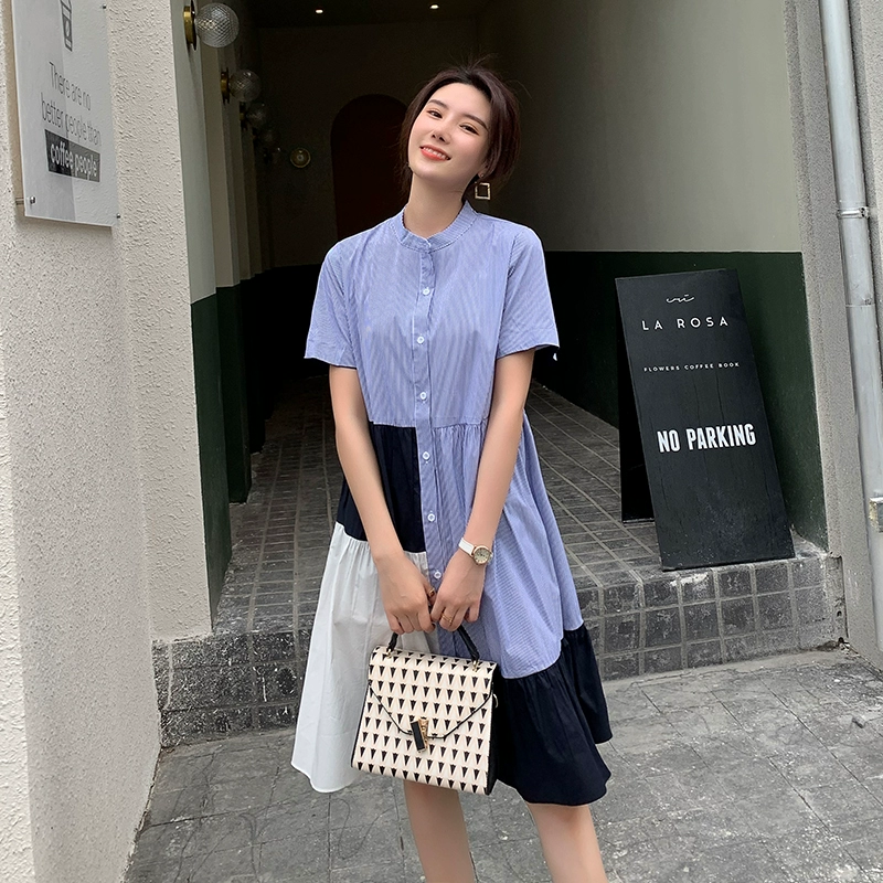Đầm 2020 Quần áo nữ mới hè 150 nhỏ người nổi tiếng Xuân Yafeng thời trang lưới áo đỏ váy thủy triều - Váy eo cao