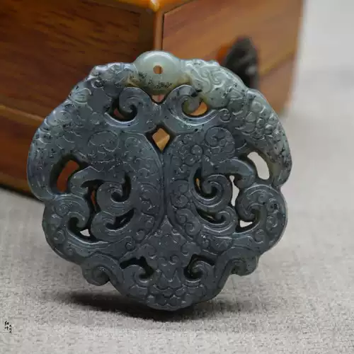 Природная руда из нефрита из провинции Цинхай, сине-белая подвеска подходит для мужчин и женщин, ожерелье, аксессуар