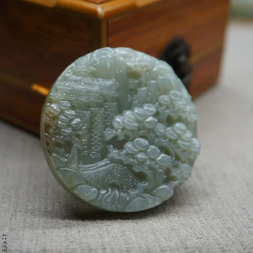 Sansui, природная руда из нефрита, двусторонная подвеска