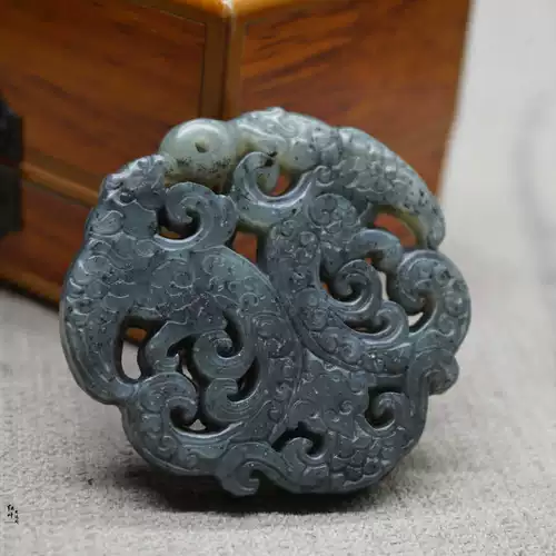 Природная руда из нефрита из провинции Цинхай, сине-белая подвеска подходит для мужчин и женщин, ожерелье, аксессуар