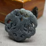 Природная руда из нефрита из провинции Цинхай, сине-белая подвеска подходит для мужчин и женщин, ожерелье, аксессуар