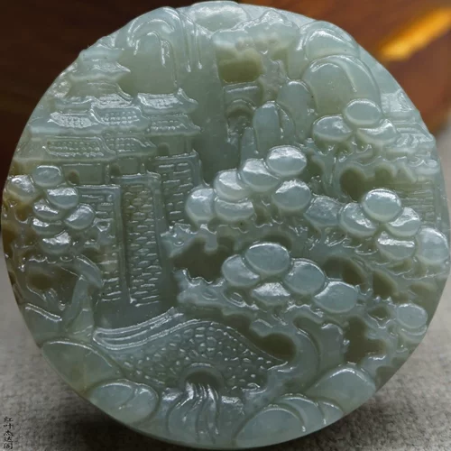 Sansui, природная руда из нефрита, двусторонная подвеска