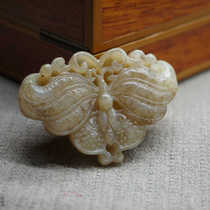 Natural hotan jade sugar topaz butterfly pendant hanfu accessories jade men and women hanfu jade pendant jade necklace pendant