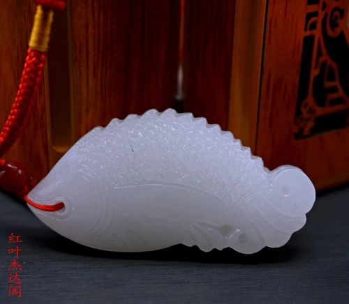 Двусторонная резная подвеска из белого нефрита, талисман, украшение для ногтей из нефрита