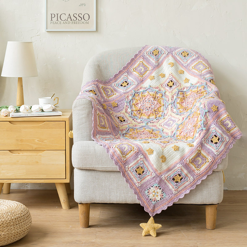 Fun Weaving Society Dreamy Star and Moon Blanket Handmade DIY Crochet Blanket Yarn Ball LAOSHU Material Kit Fun Weaving Society Dreamy Star and Moon Blanket Handmade DIY Crochet Blanket Yarn Ball LAOSHU Material Kit