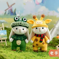 Кролик ручной работы, плетеный крючок для вязания, кукла, клубок пряжи, «сделай сам»