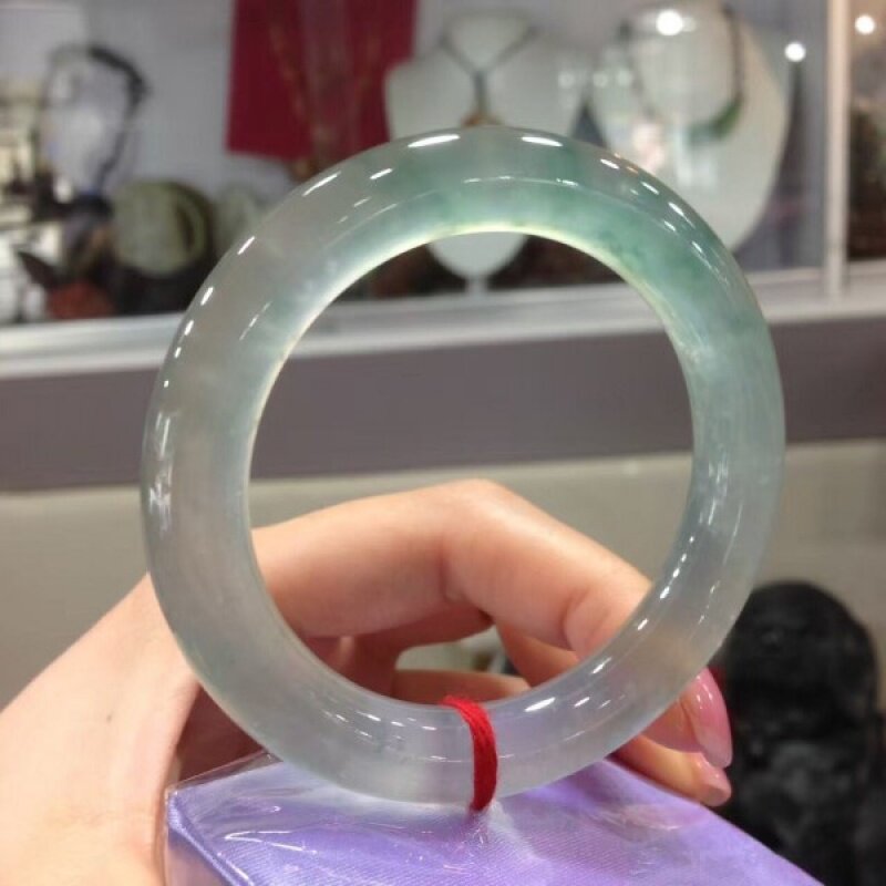 Longyu Culture Jade Jade Bracelet Old Pit Glass Type High Ice Floating Flower Jade Bracelet