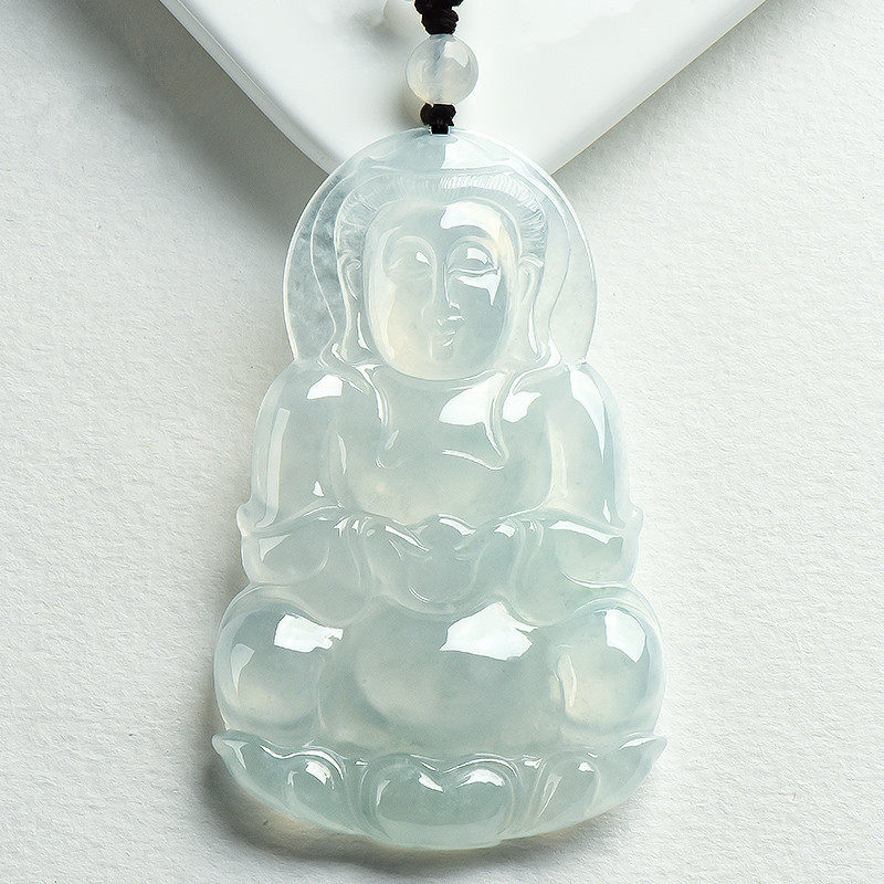 Burmese jade pendant pendant male jade large pendant Bodhisattva jade ice kind Guanyin pendant