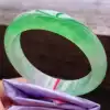 Myanmar ice seed Yang Green floating flower jade bracelet Female ice seed transparent green jade bracelet Jade bracelet Female jade jade bracelet