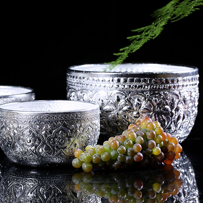 Thai-style home decoration creative storage bucket living room desktop without cover storage box fruit plate tin bowl SPA supplies