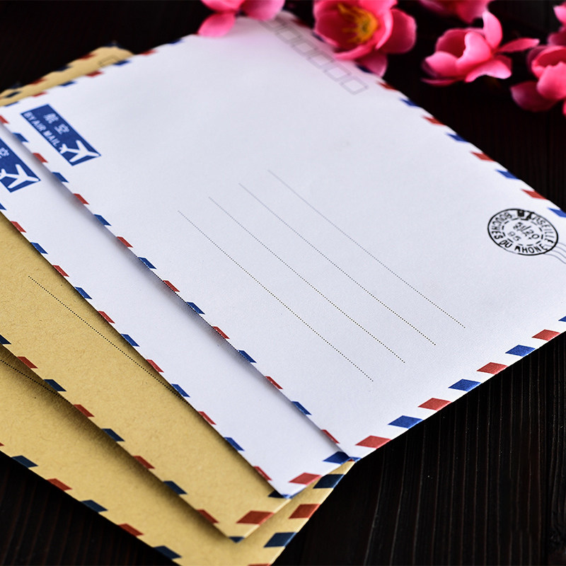Creative Retro Airline Envelope Empty White Kraft Paper Simple Postcard Romantic Love Letter Greeting Card Storage Western-style Envelope