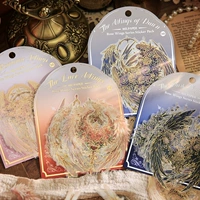 Крылья розы, горячее тиснение, ручная книга, наклейка, ретро, ​​крылья из перьев, цветок, конопля, ручная книга, ландшафтный коллаж, декоративный материал