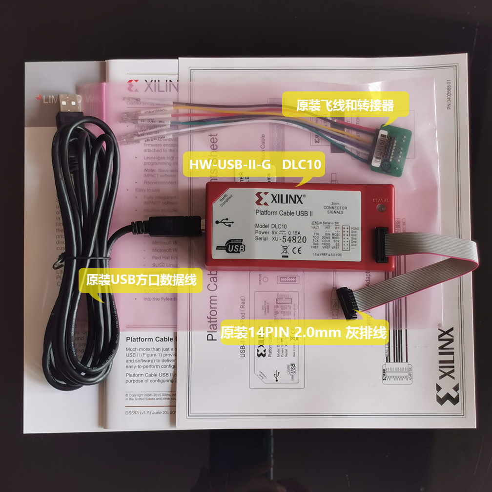 [USD 21.61] Original XILINX Platform Cable DLC10 Downloader line HWUSBIIG burnt simulator
