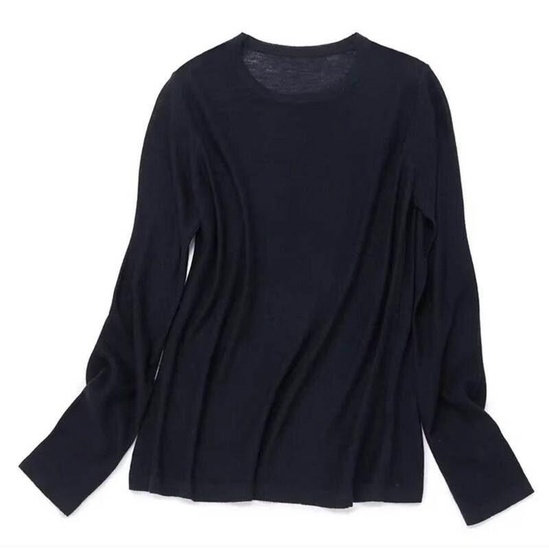 Yumei 80-Count Fine-Spun Thin Stretch Cashmere Base Layer Shirt, Simple/Universally Versatile
