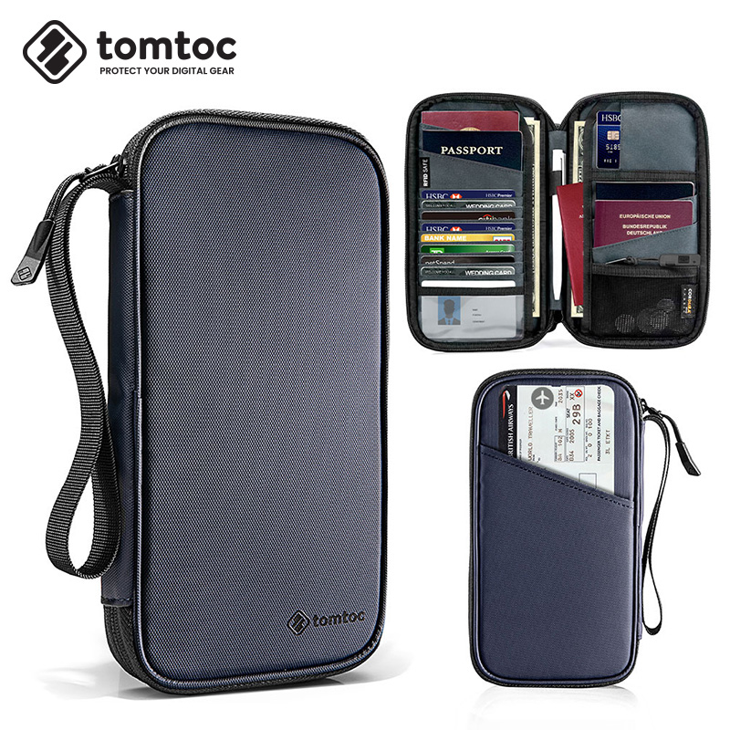 tomtoc passport holder Long travel ticket large capacity storage card protection case Wallet anti-theft brush ID bag