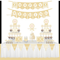 Champagne Wedding Dessert Terrace Arrangement Childrens Birthday Party Decorations Cake Inserts Table Card Drink Bottle Stickup Custom
