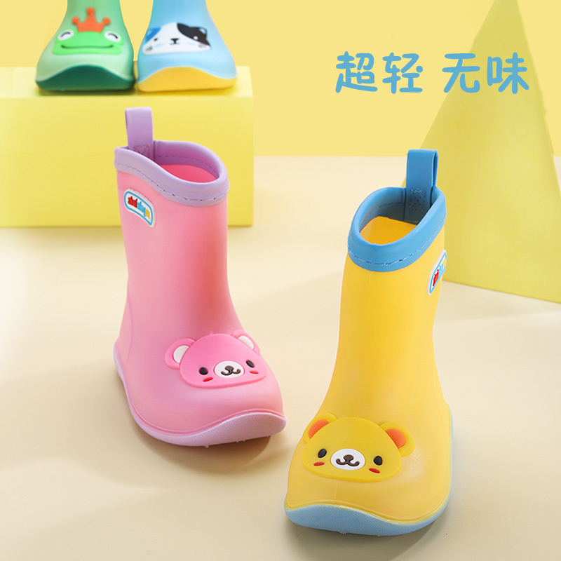 Day Style Toddler Rain Shoes Men And Women Boy Rain Boots Snow Boots Baby Rubber Shoes Play Sand Waterproof Non-slip Water Shoes Optional Jacket