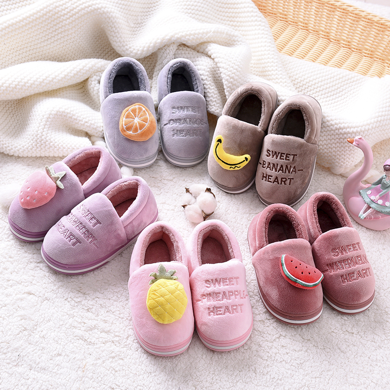 Baby cotton slippers children's anti-slip floor shoes soft bottom children's home cotton shoes cotton slippers bag and kindergarten indoor shoes
