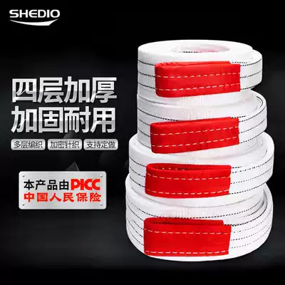 Sheng carving hoisting belt lifting sling 3 tons 5 tons 6 meters flat driving crane sling industrial lifting white sling