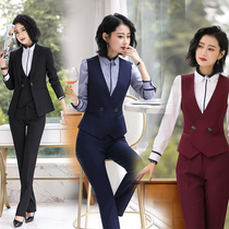 Hotel work clothes womens vest set waistcoat set waiter front desk beauty salon cashier uniform