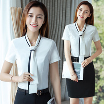 Professional wear womens dress summer new fashion short sleeve shirt set beautician work clothes interview dress uniform