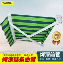 Outdoor awning telescopic canopy thickened aluminum alloy awning balcony folding tent hand-cranked paint parking shed