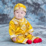 Mùa thu và mùa đông baby baby baby Tang ăn mặc sinh nhật đầu tiên 100 ngày vàng ngựa váy năm mới Eve váy.