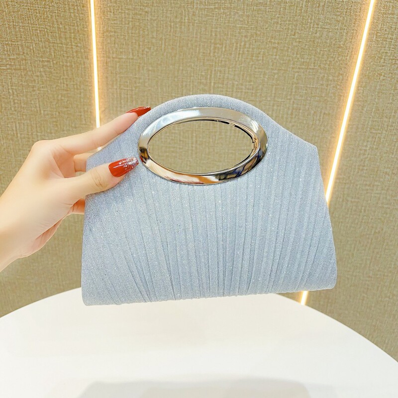 New Cross-Border Socialite Pleated Handbag, Romantic Wedding Evening Bag, Dress Bag, Shoulder Crossbody Evening Bag