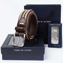 Tommy TOMMY belt mens leather woven belt tide ins mens luxury youth leather pants belt England