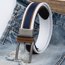 Tommy TOMMY belt mens leather casual canvas mens belt pin buckle youth jeans golf belt H