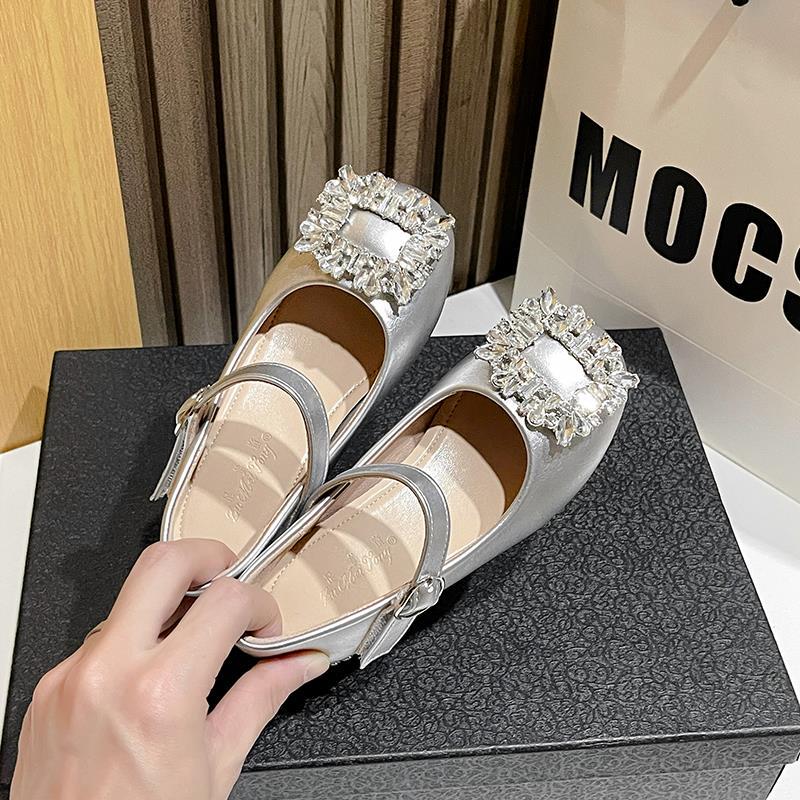 French Miweike Girls' High-Heeled Princess Shoes Spring and Summer Kidsren's Small Leather Shoes for Older Kidsren Performance Catwalk Dress Shoes