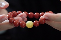 W Natural Sichuan Stock South Red Hand-string Persimmon Red Bracelet Texture Warm And Fine Size 11 86mm