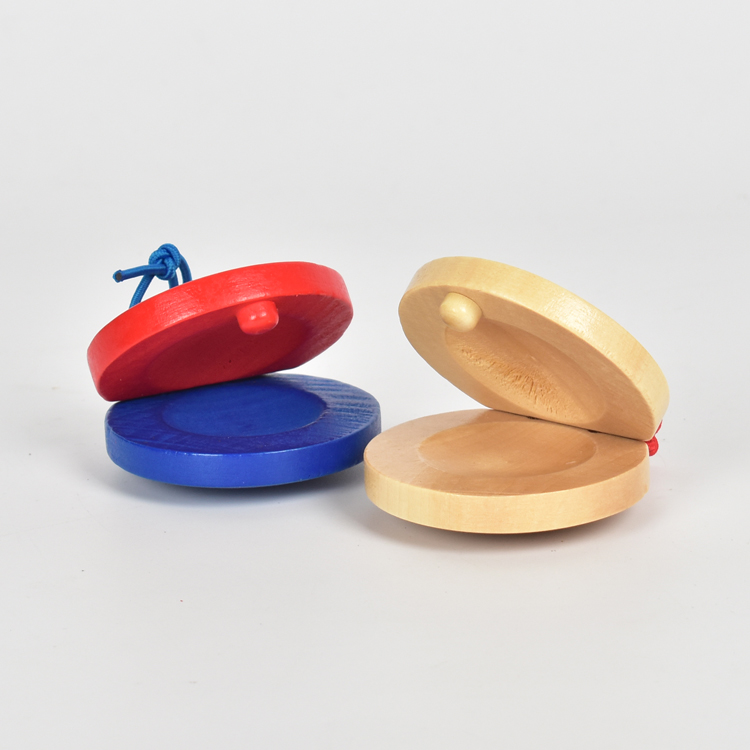 Castanets mẫu giáo nhựa đúc Orff âm nhạc giáo dục sớm đồ chơi trẻ em bộ gõ tròn ban nhảy nhỏ allegro bộ nhạc cụ cho bé