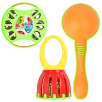 Baby musical instrument combination Baby cage bell hand rattle sand hammer early education music toys are packaged