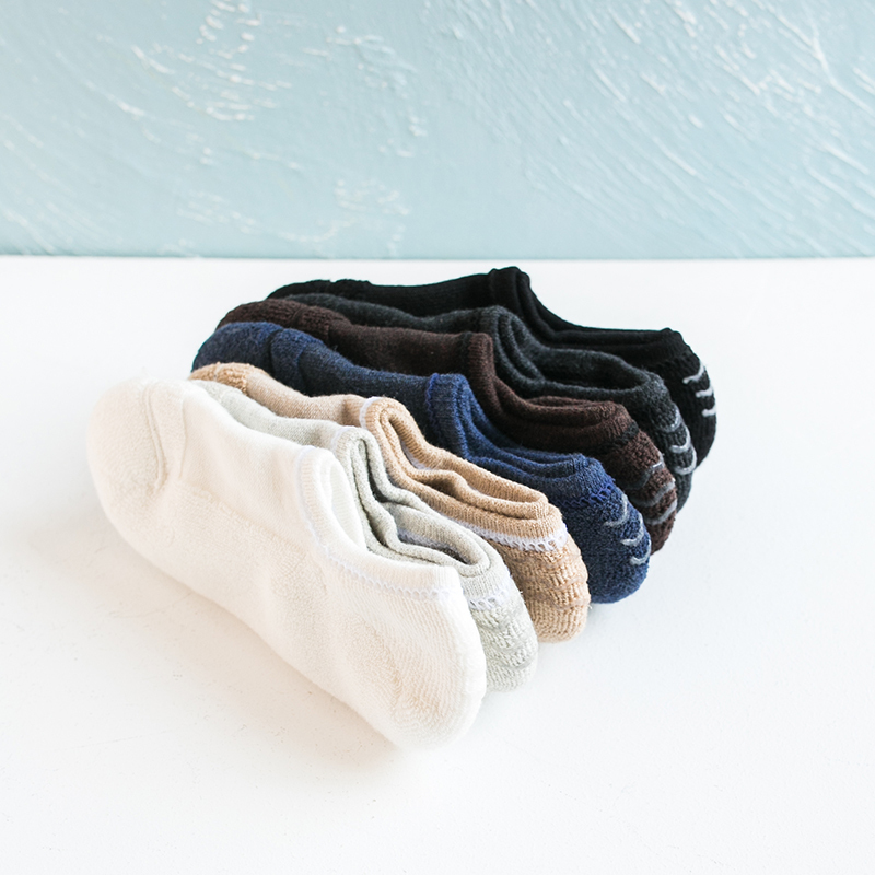 5 Pairs of Men's No-Show Socks with Thick Towel Bottom, Sweat-Absorbent, Low-Cut, Silicone Non-Slip, Invisible Shallow Socks for Spring and Autumn