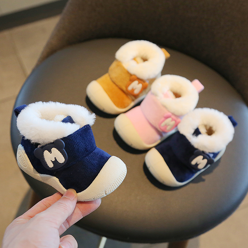 宝宝棉鞋冬季加绒加厚婴儿学步鞋儿童鞋子软底女童防滑男童小童鞋